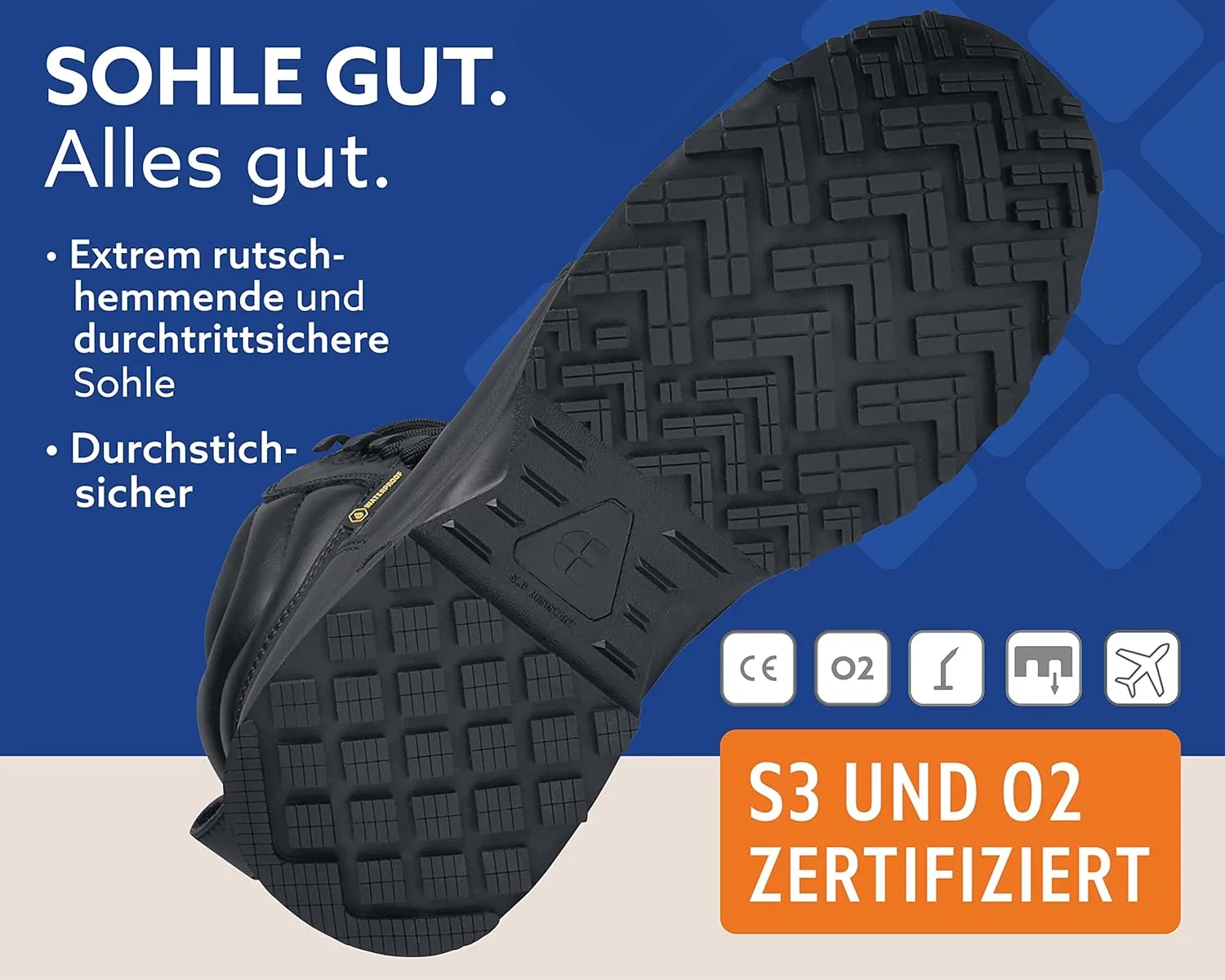Shoes for Crews Защитная обувь для рабочих, сертифицированная по стандарту CE, S3 HRO WR SRC, рабочие ботинки унисекс с нескользящей подошвой, водоотталкивающая безопасная рабочая обувь для мужчин и женщин — фото 4