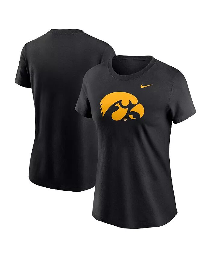 

Женская черная футболка с логотипом Iowa Hawkeyes Primetime Evergreen Nike
