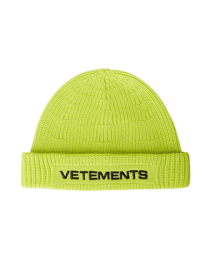 

Шерстяная шапка бини с логотипом Vetements, желтый