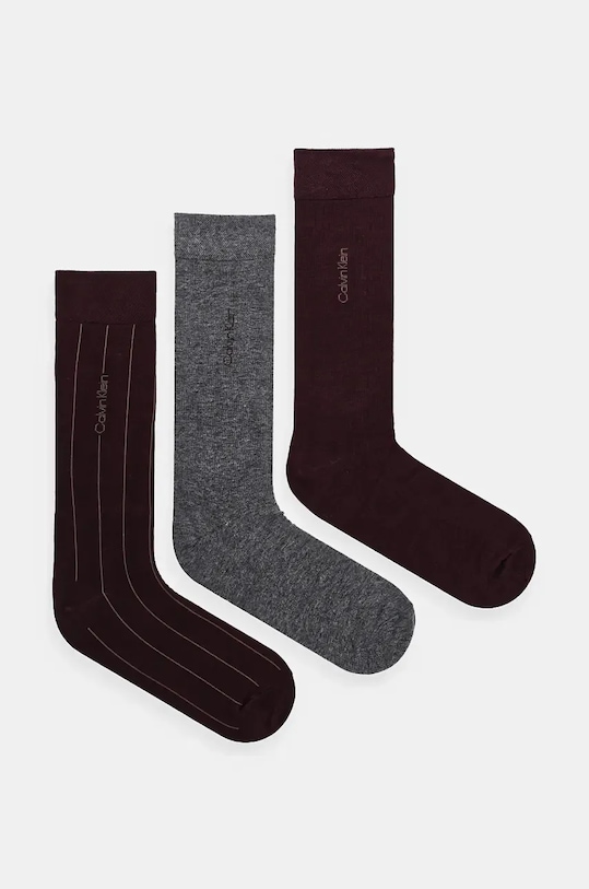 

Носки 3 пары Calvin Klein, бордовый
