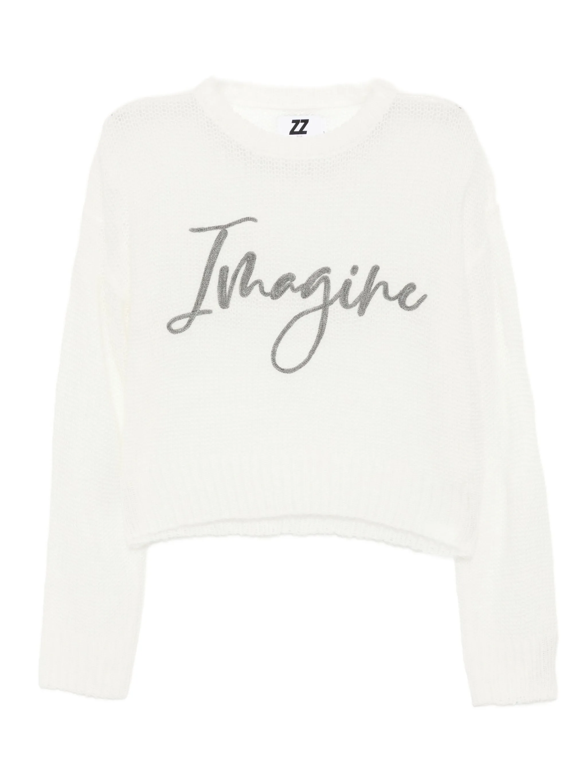 

Полупрозрачный джемпер с вышитой надписью Izzue, белый
