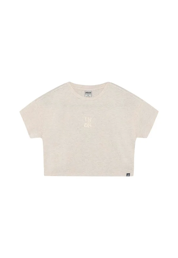 Футболка с укороченным принтом Indian Blue Jeans, Light Sand Melange