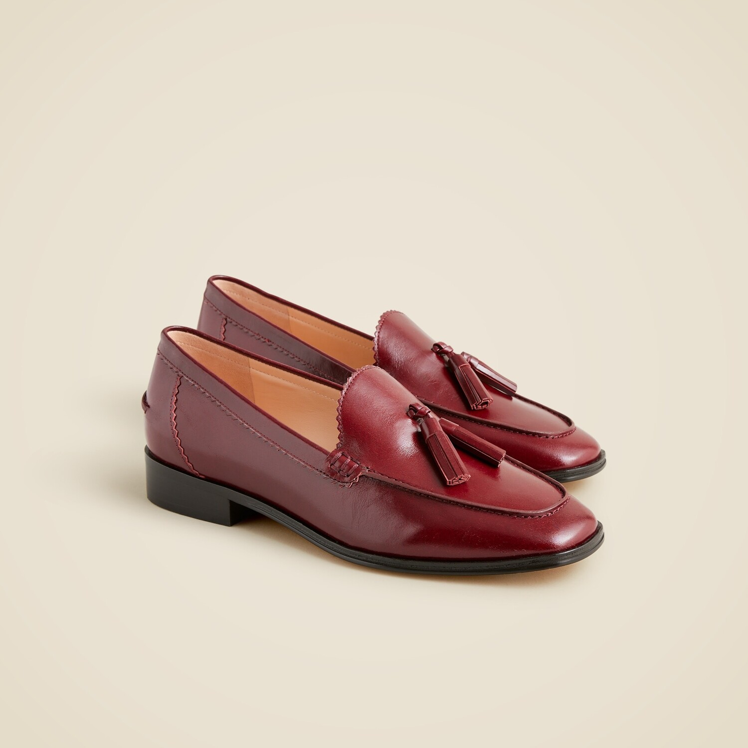 

Туфли Maison с кисточками из итальянской кожи J.Crew, бордовый
