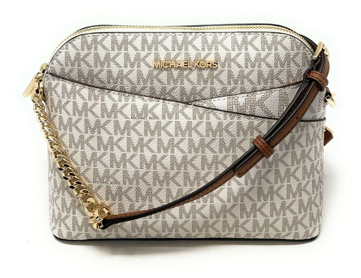 

Женская сумка через плечо Michael Kors Jet Set Travel MK Signature Dome, цвет Vanilla Mk/Gold, Желтый, Женская сумка через плечо Michael Kors Jet Set Travel MK Signature Dome, цвет Vanilla Mk/Gold
