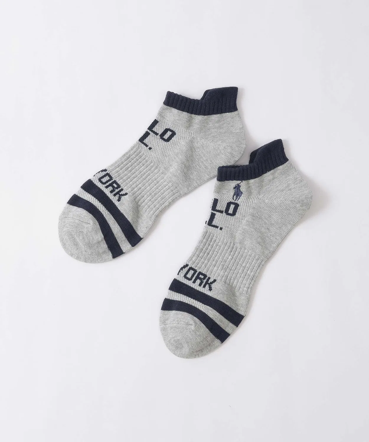 Носки спортивные POLO RALPH LAUREN из органического хлопка с сетчатой вязкой, пара, офф-вайт — фото 3