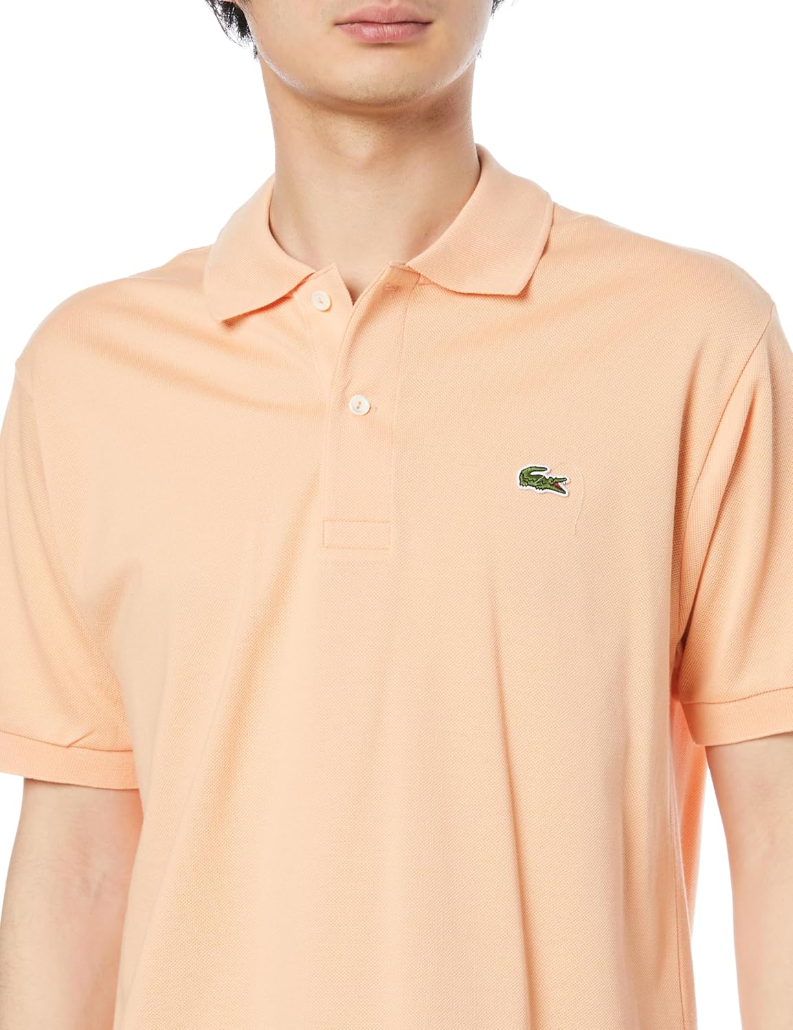 Поло Lacoste L.12.12 мужское, классическое, с коротким рукавом, оранжевый — фото 4