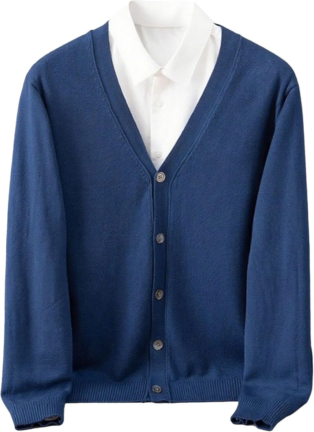 

Мужской кардиган с длинным рукавом и V-образным вырезом QOAAIE