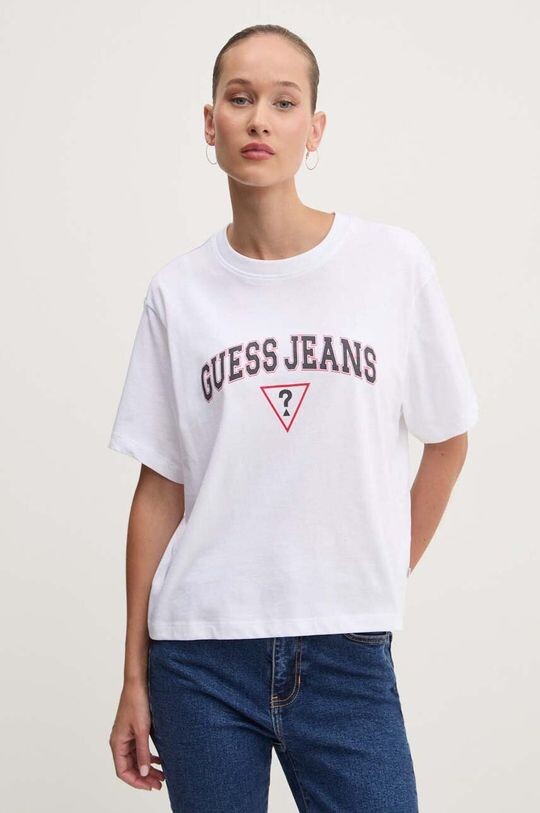 

Хлопковая футболка Guess Jeans, белый