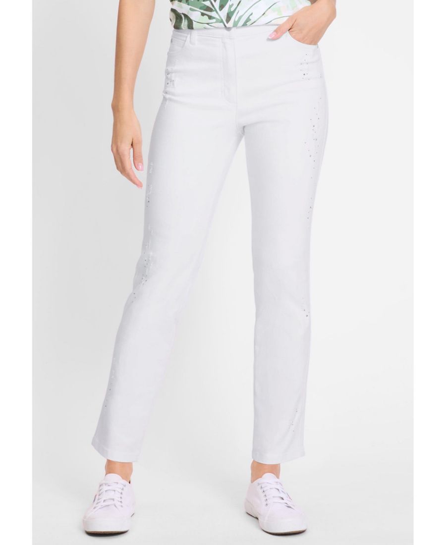 

Женские джинсы Lisa Fit Straight с декоративной отделкой Olsen, White