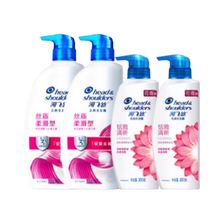 

Масло для контроля жирности и разглаживания волос Head&shoulders, Silk-Like Smoothing 680g*2+Elegant Freshness 300g*2