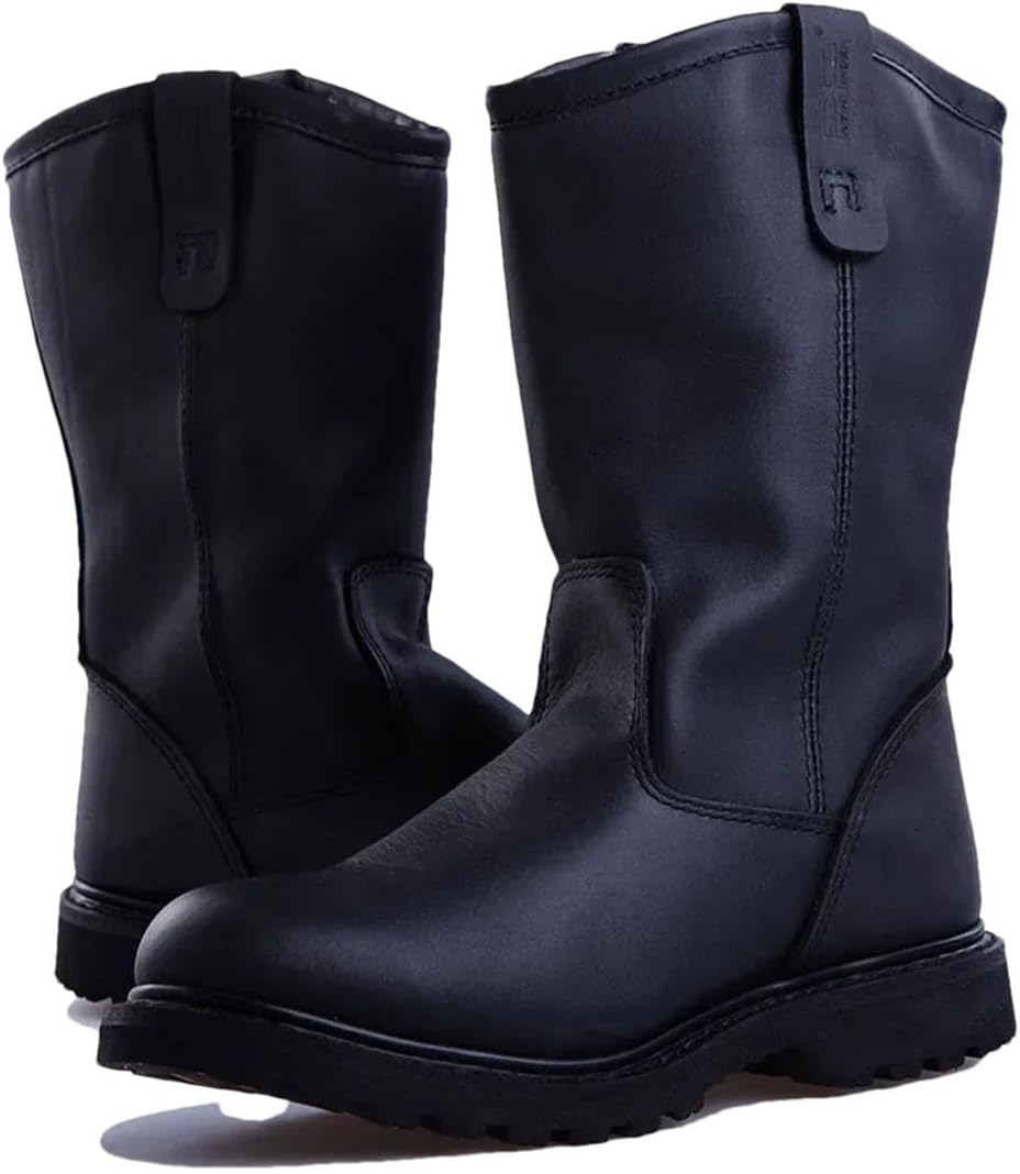 

Мужские и защитные ботинки, средние по голенищу, зимние ретро западные ковбойские сапоги Generic, черный