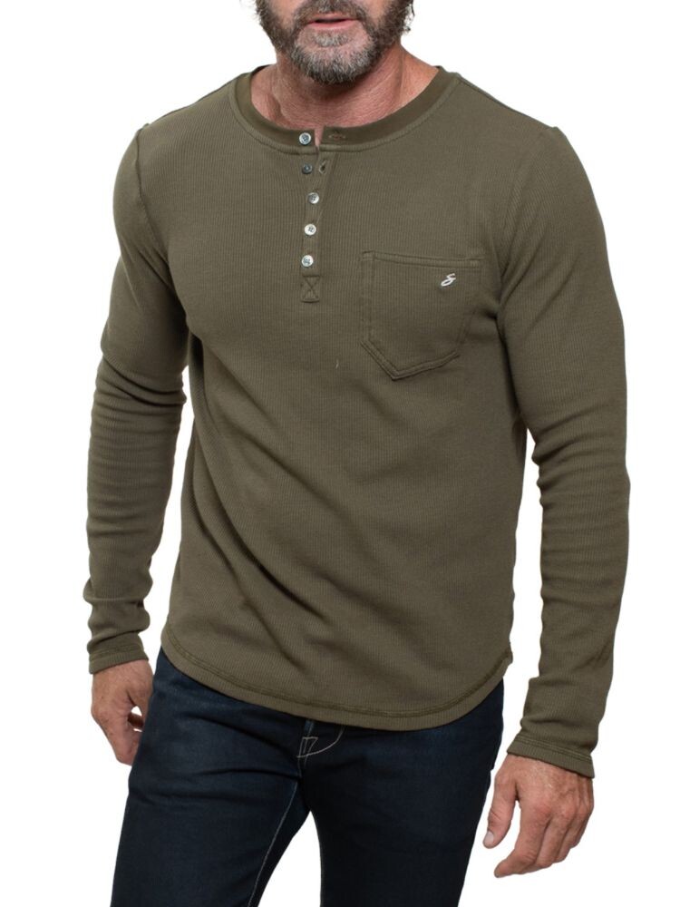 

Текстурированная трикотажная футболка Henley Stitch'S Jeans, цвет Olive Green