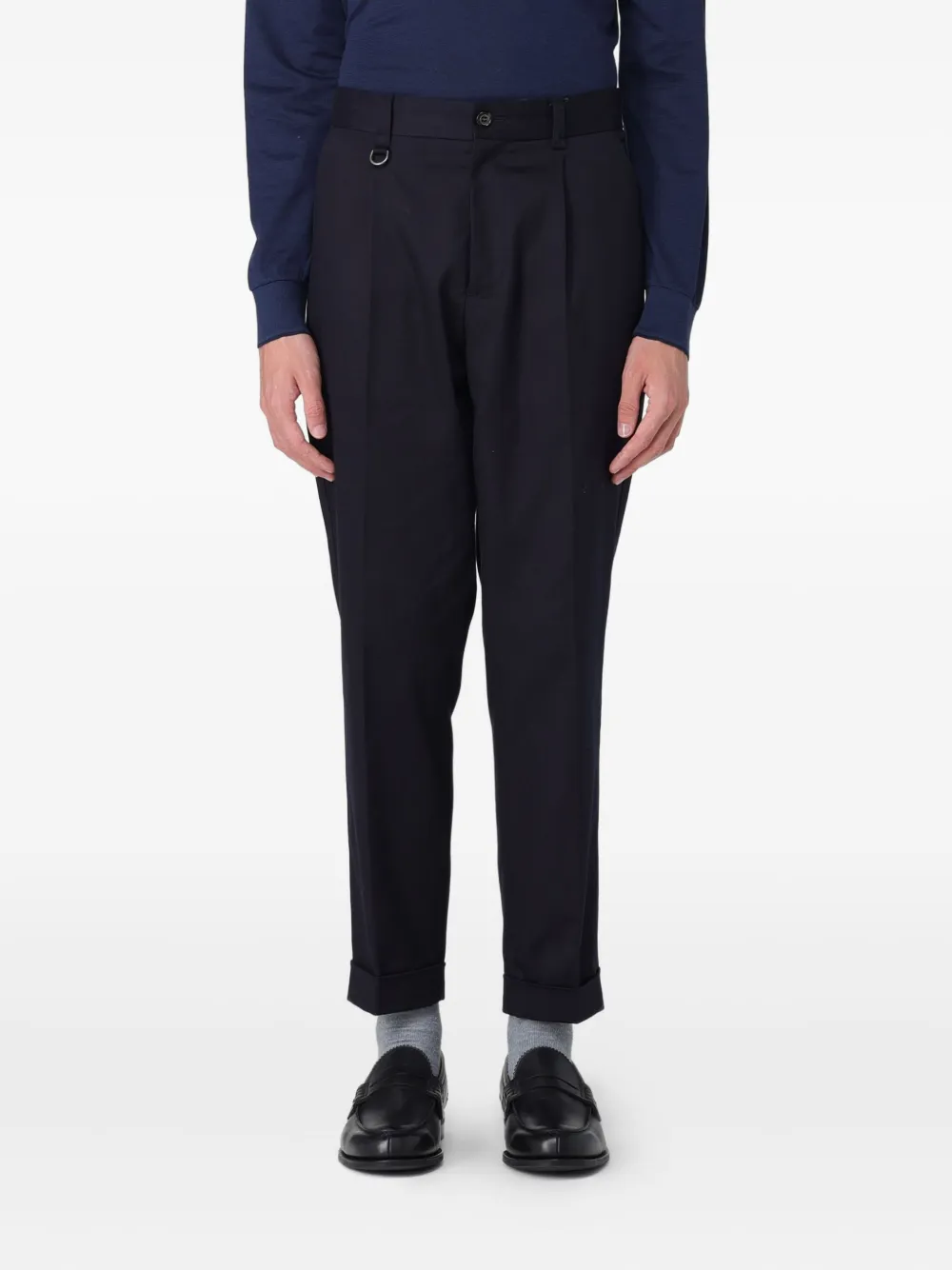 

Зауженные брюки с деталями сборки Paolo Pecora, синий