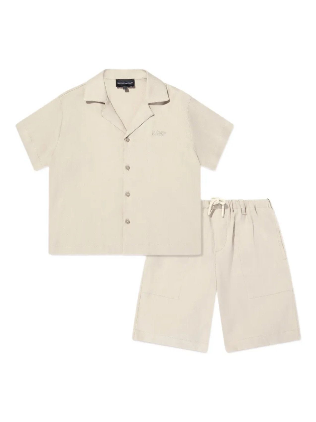 

Короткий комплект с вышитым логотипом Emporio Armani Kids, нейтральный
