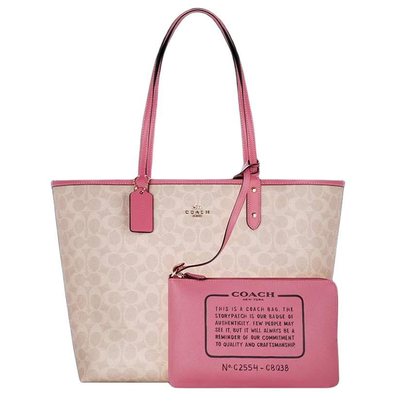 

COACH Городская ПВХ сумка через плечо женская хаки и розовая