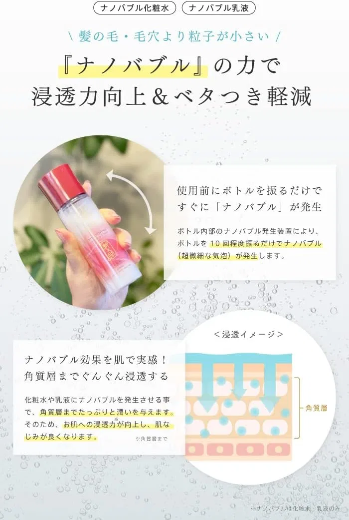 Набор косметики Nano Bubble Lotion + Milky Lotion + Cleanser, Shinnosuke, 3x100 мл — фото 2