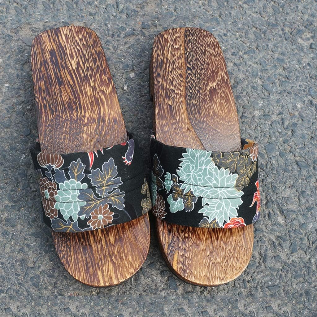 

Мужские тапочки YXCKG, шлепанцы, сандалии, традиционные японские сандалии гета, деревянные сабо, пляжные тапочки-шлепанцы с деревянной подошвой (цвет: B, размер: S), Small E