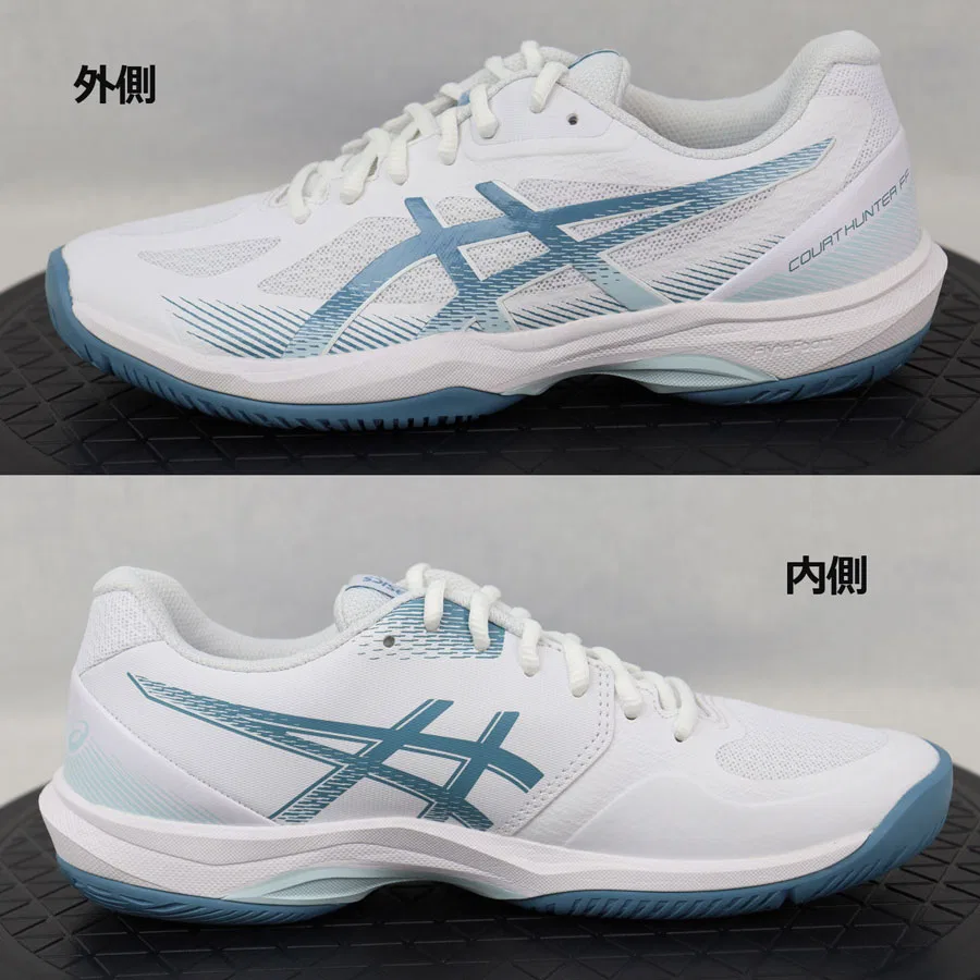 Мужские кроссовки для бадминтона «Court Hunter FF» от ASICS, 103 White/Saba Blue — фото 3