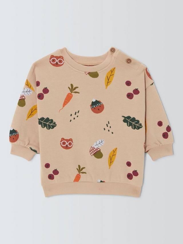 

Детская хлопковая толстовка с мишкой и овощами John Lewis, Multi