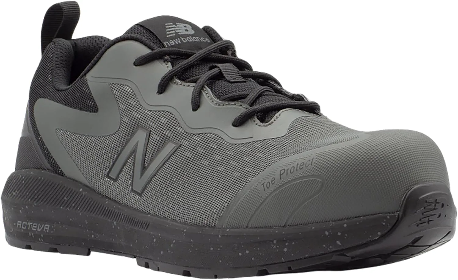 Мужские рабочие ботинки New Balance с композитным носком - противоскользящие, защищают от электричества, устойчивы к проколам - для промышленности и строительства, серый/черный — фото 2