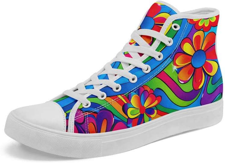 

Современные высокие кеды с абстрактным узором из холста, стильная дышащая повседневная обувь для ходьбы, унисекс Awsole, Modern Abstract Pattern-7