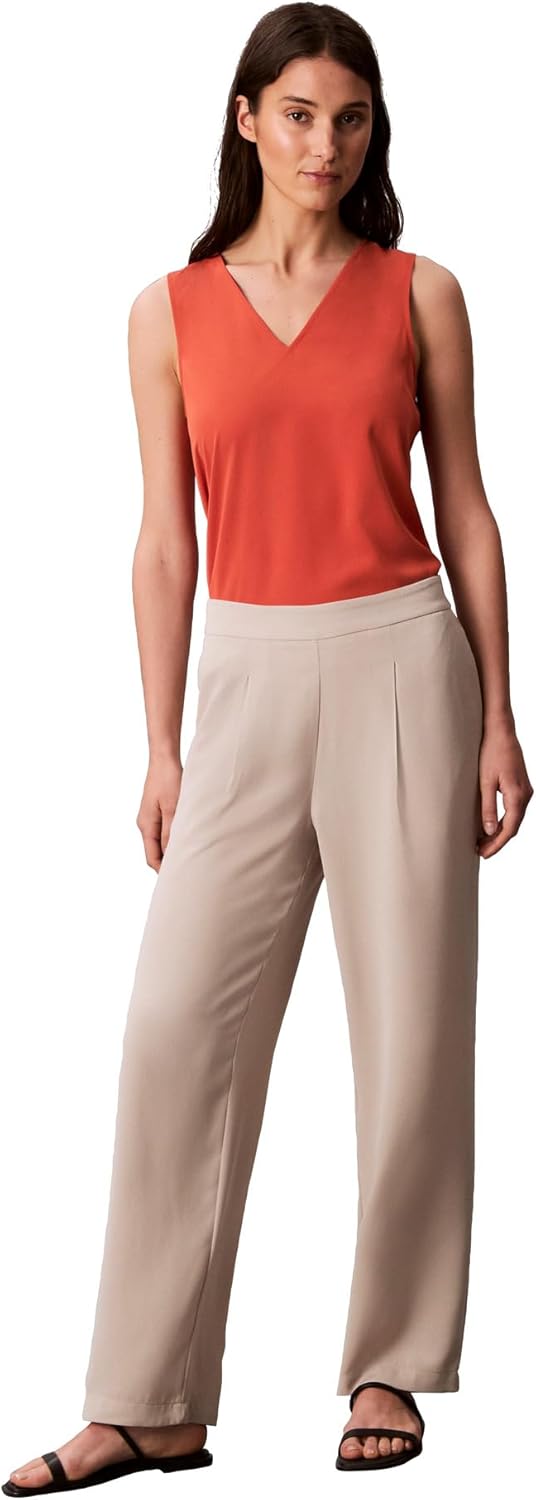 

Женские креповые брюки Calvin Klein Wide Leg, Island Fossil