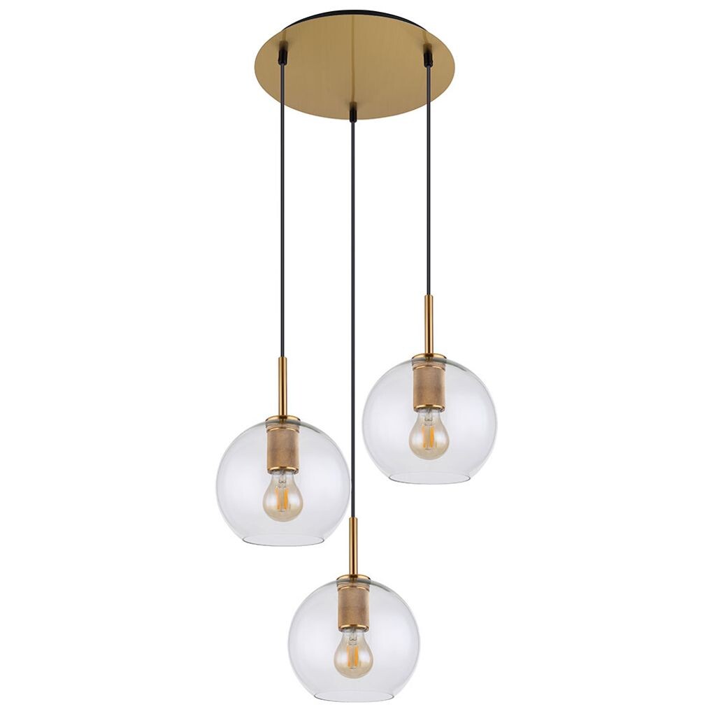 

Подвесной светильник, прозрачное стекло, цвет латуни, В 120 см. Globo Lighting
