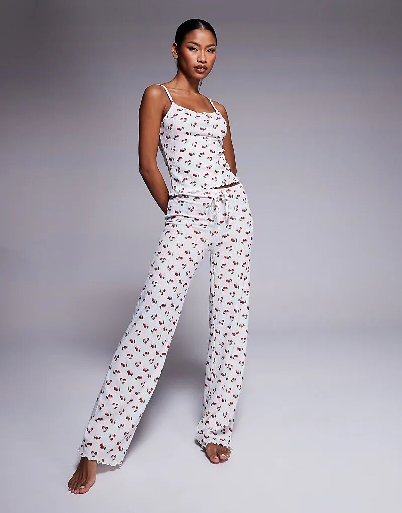 

Пижамный комплект из топа и леггинсов вишневого цвета с пуантами River Island