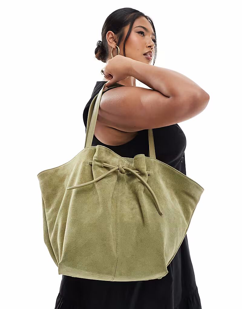 

Замшевая сумка-тоут с крылышками и поясом ASOS DESIGN