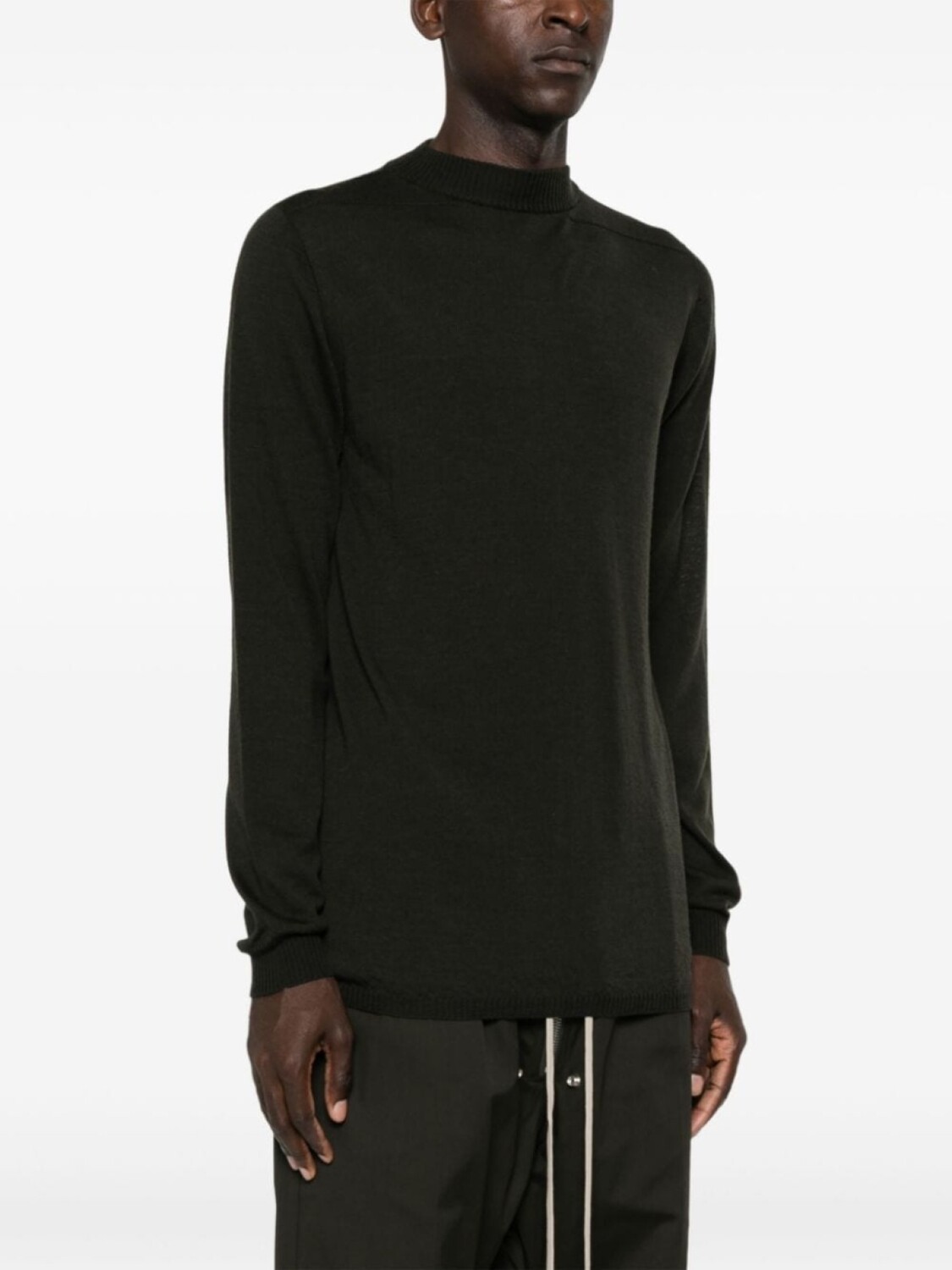 Rick Owens джемпер Level Lupetto тонкой вязки, зеленый — фото 3
