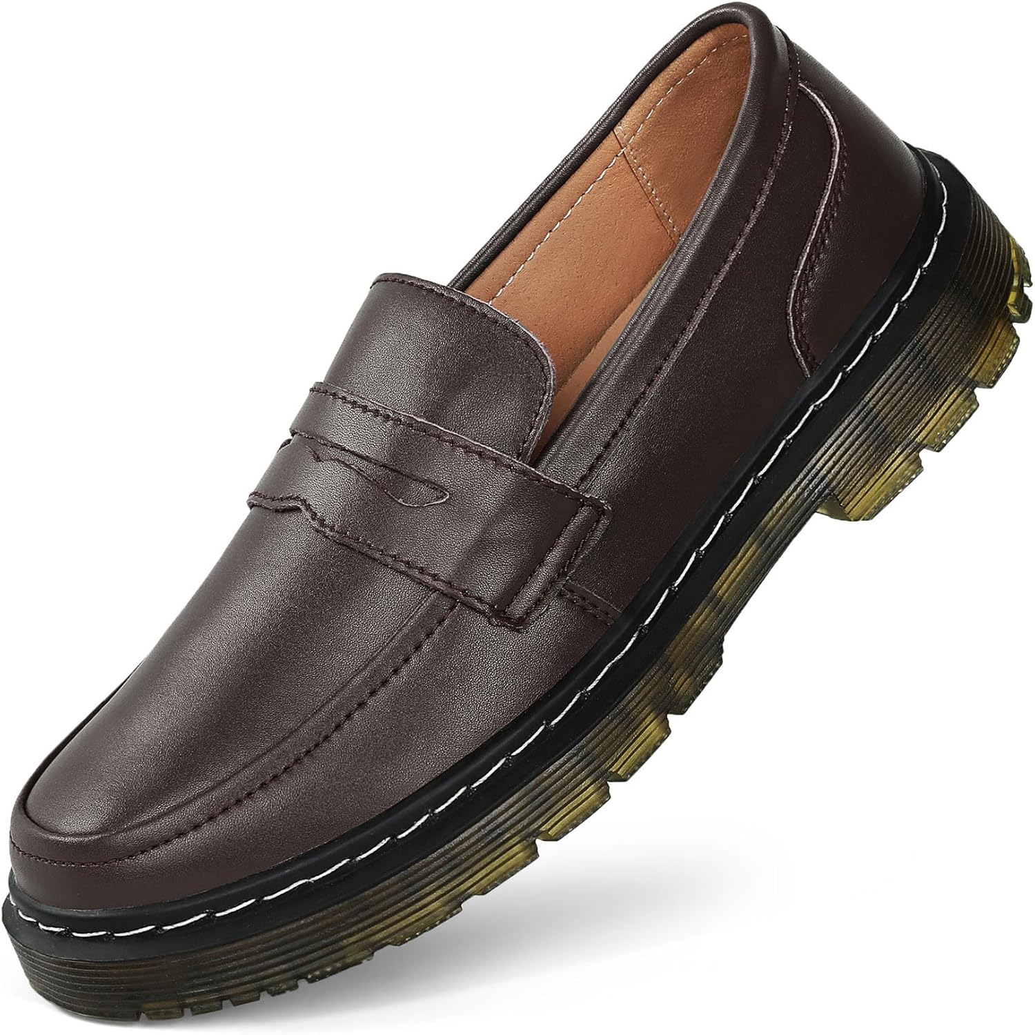 

Мужские классические пенни-лоаферы, модные, комфортные, повседневные слипоны, широкие туфли Hafomcel, Coffee