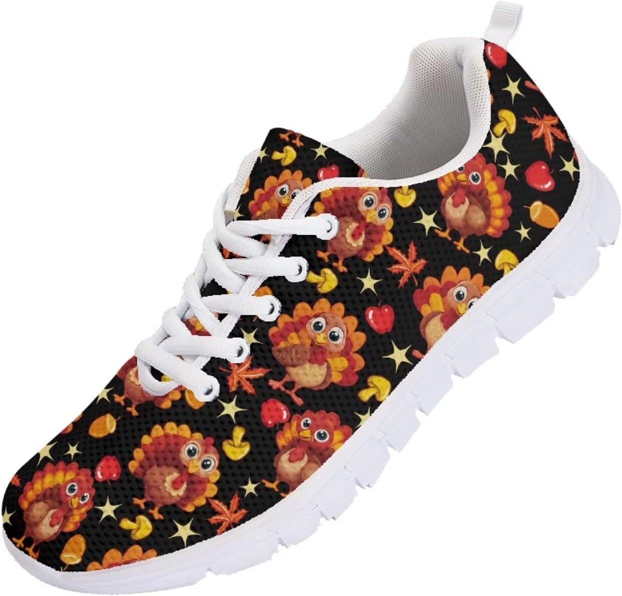 

Кроссовки Forchrinse для женщин и мужчин, повседневные с шнуровкой, нескользящие, для бега, спорта и тренажерного зала, Thanksgiving Turkey