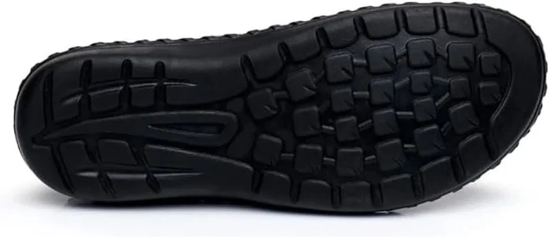 Мужские мокасины сетчатые дышащие с кожаной отделкой, для активного отдыха, Black Cibenf — фото 2