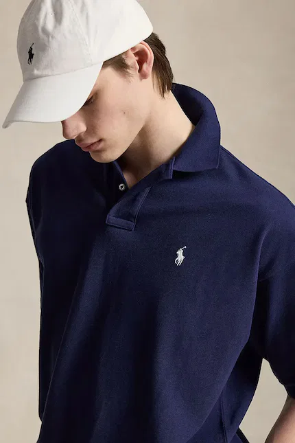 Поло из мягкого хлопка классическая модель Polo Ralph Lauren, синий — фото 4