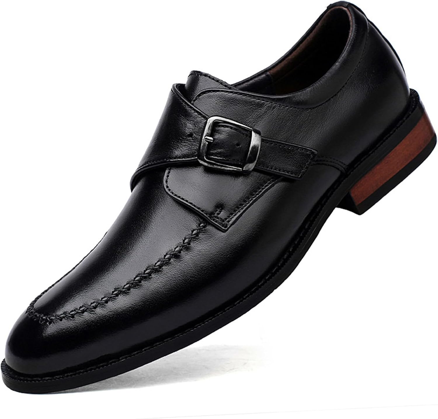 

Мужские классические туфли Монк с ремешком для офиса и бизнеса, удобные Оксфорды Pucepen, черный