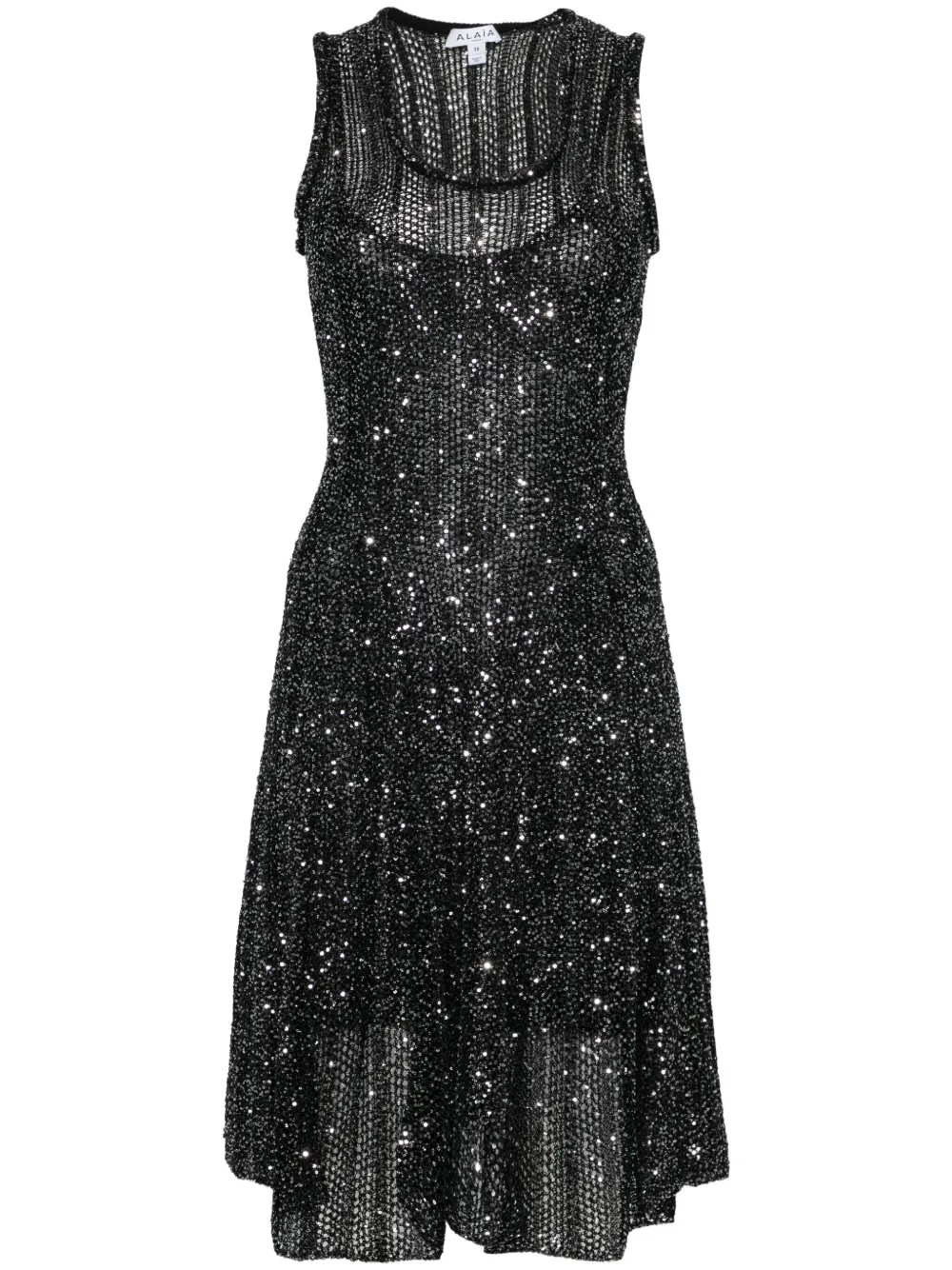 

Платье миди с пайетками Alaïa, черный