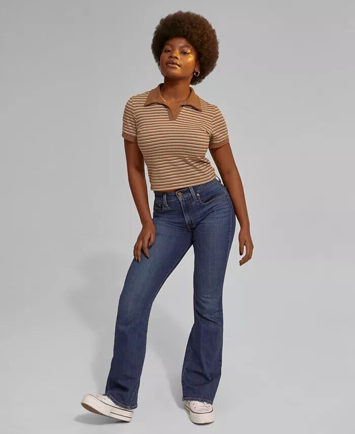 

Женские джинсы-клеш 726 с высокой посадкой, короткая длина Levi's, синий
