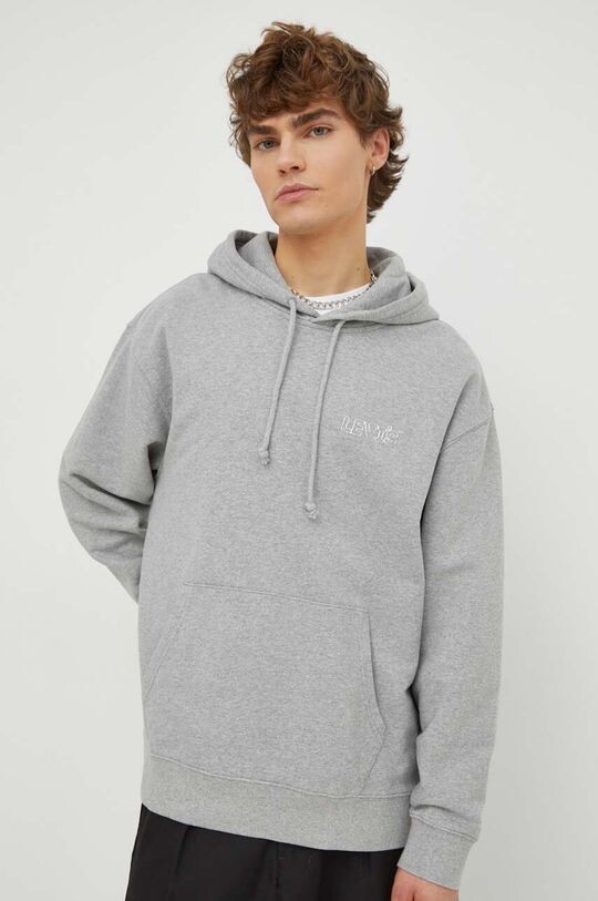 

Хлопковая толстовка Levi's, серый