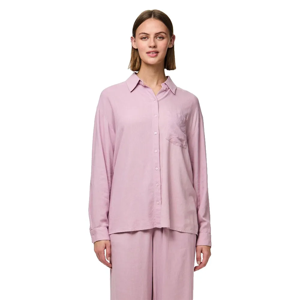 

Рубашка с длинным рукавом Pieces Pia Loose Fit, розовый