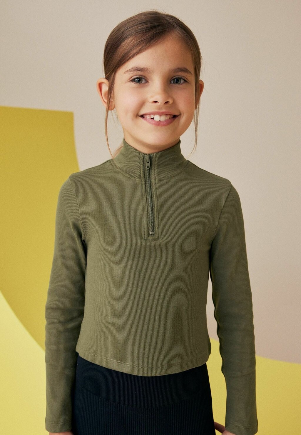 

Вязаный свитер BOXY ZIP NECK, REGULAR FIT Next, зеленый