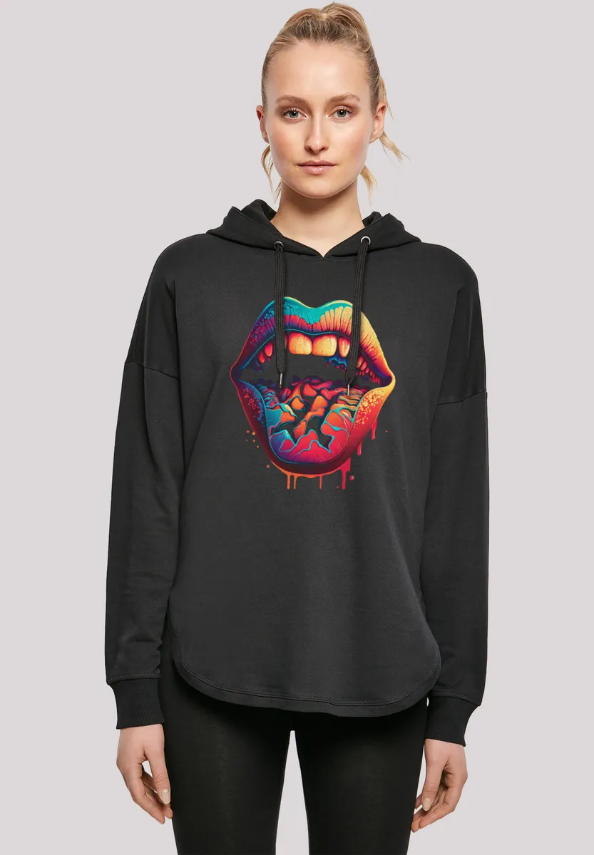 

Толстовка F4NT4STIC "Drooling Lips OVERSIZE HOODIE", принт, черный