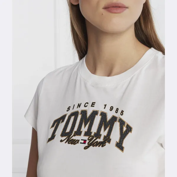 Укороченная футболка Lux университетского кроя Tommy Hilfiger, белый — фото 3