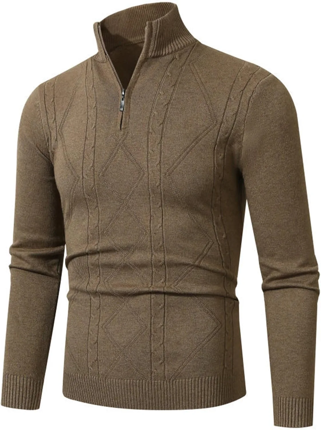 

Мужской свитер с высоким воротником и длинными рукавами реглан