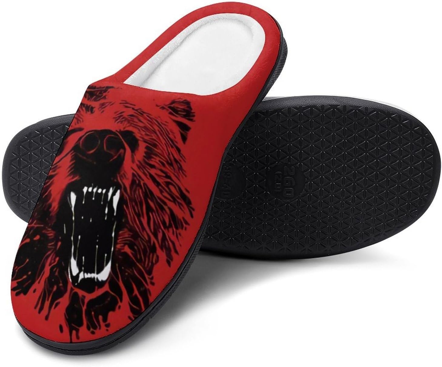 

Мужские уютные тапочки с памятью формы, повседневные теплые домашние шлепанцы, для использования дома и на улице с резиновой подошвой Yxhzyhy, Viking Bear