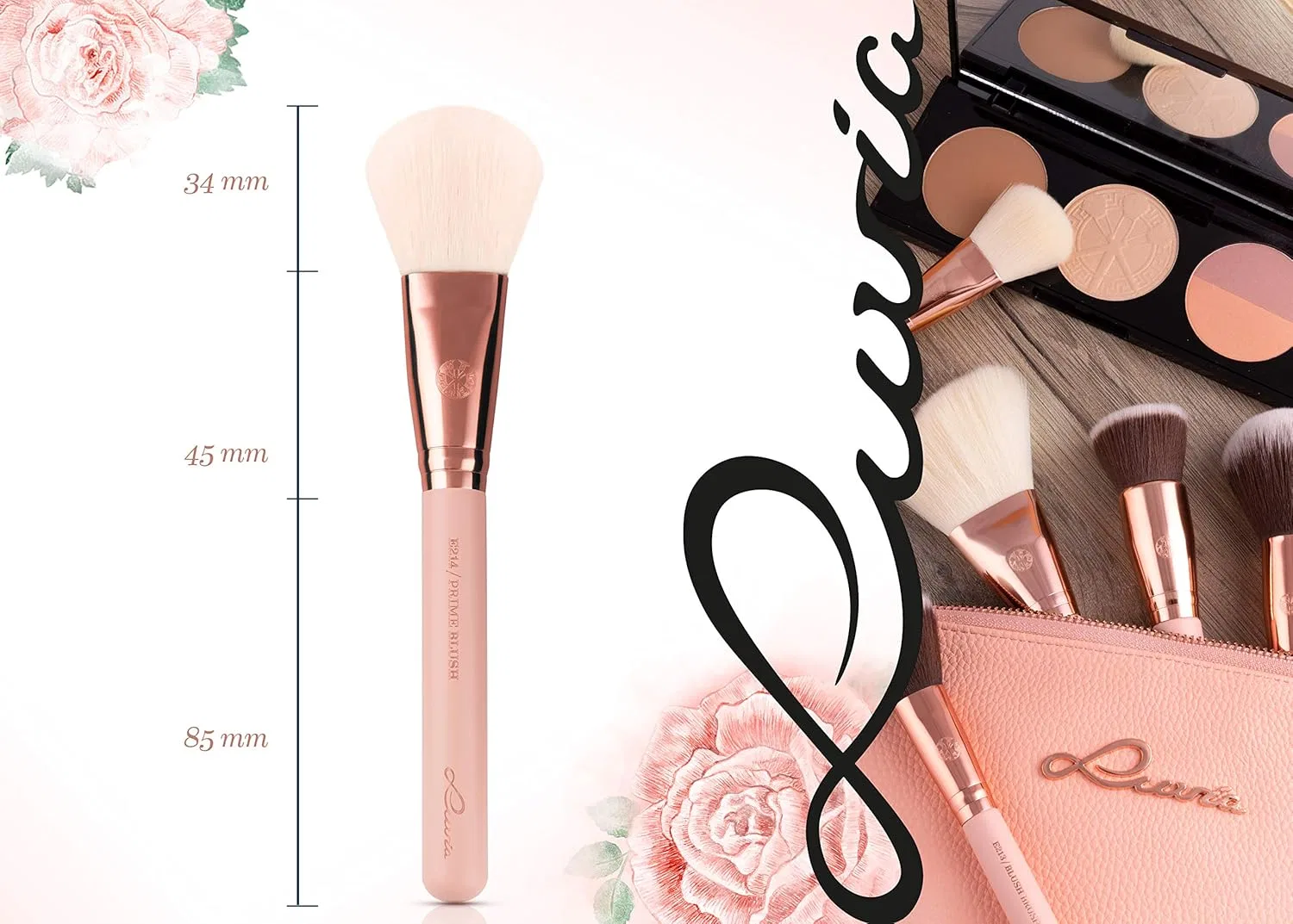 Кисть для румян «Prime Blush Brush E214» от Luvia Luvia Cosmetics, Nude/Rose Gold — фото 3