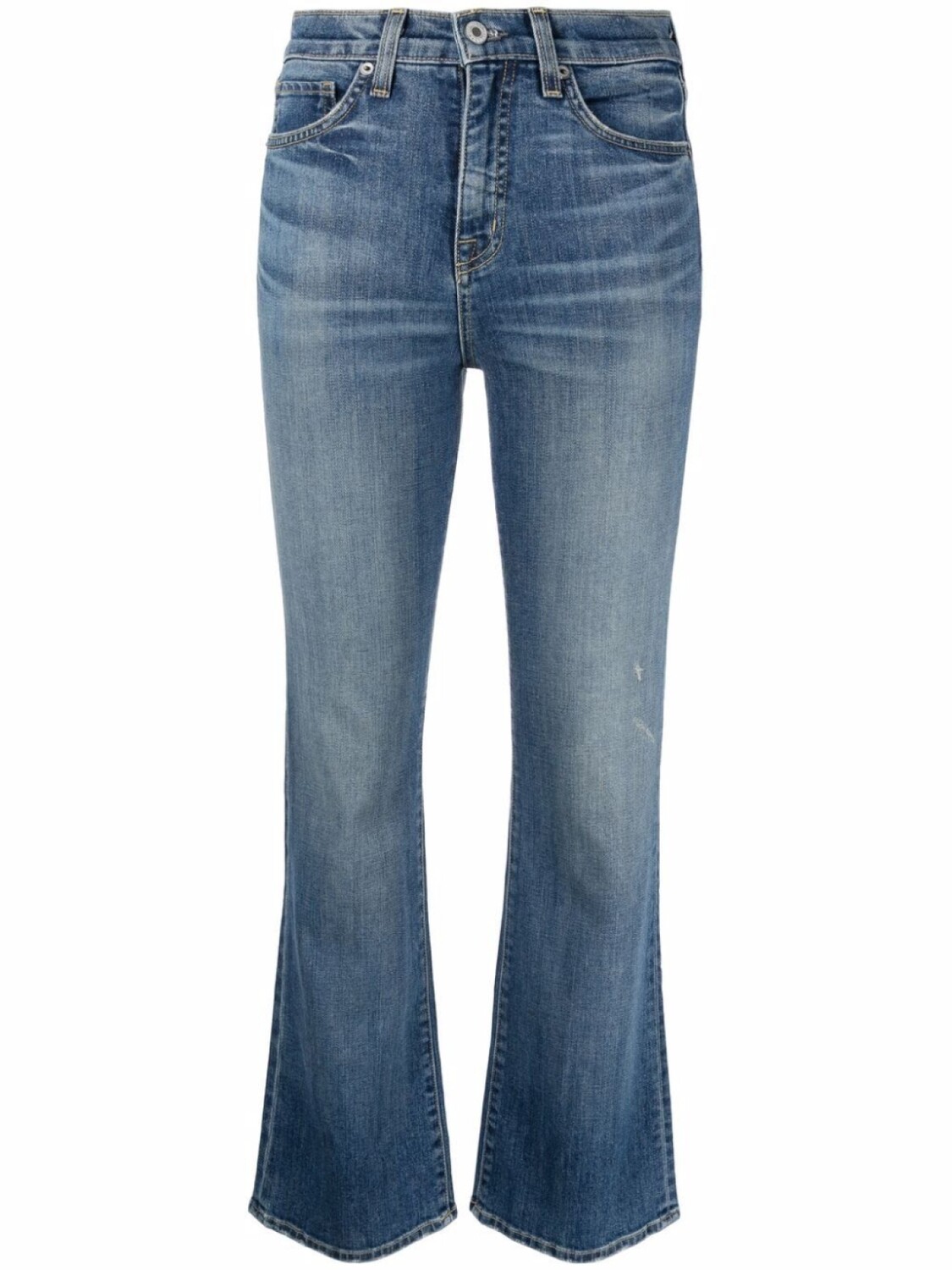 

Джинсы bootcut из вареного денима Nili Lotan, синий