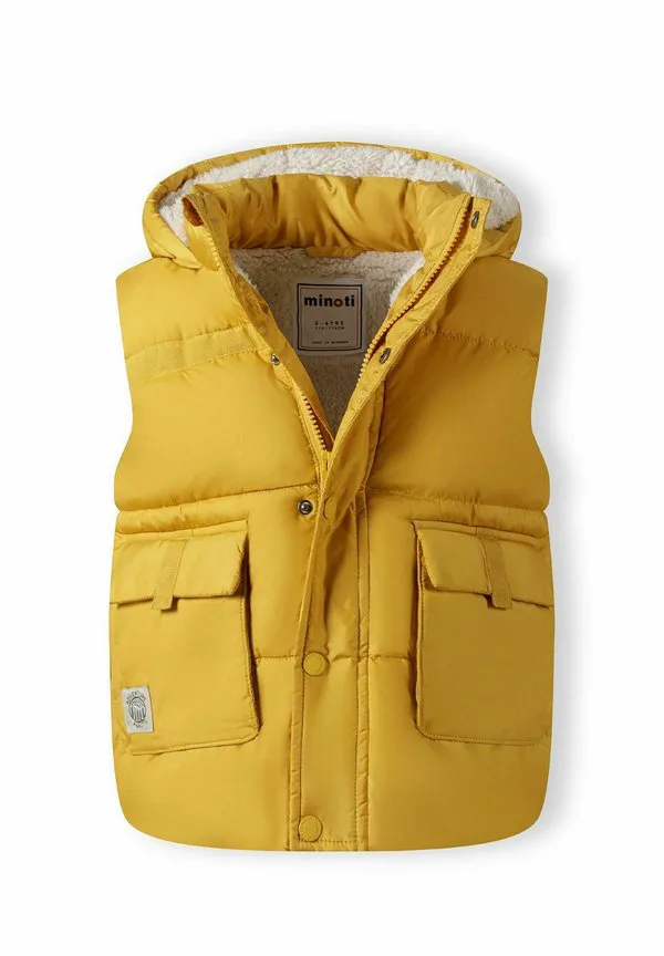 Полный жилет из искусственного меха Minoti, Mustard Yellow — фото 4