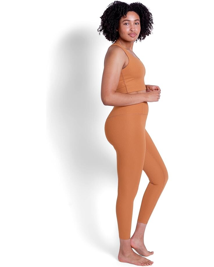 

Брюки girlfriend collective Rib 7/8 Length Leggings, цвет Toffee