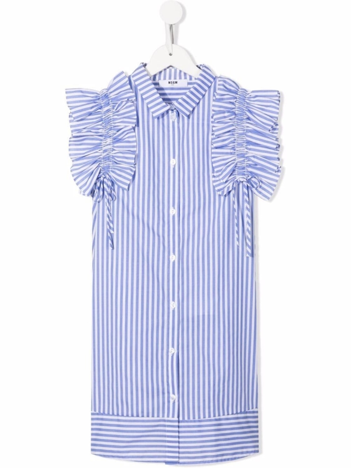 

MSGM Kids платье-рубашка в полоску, синий