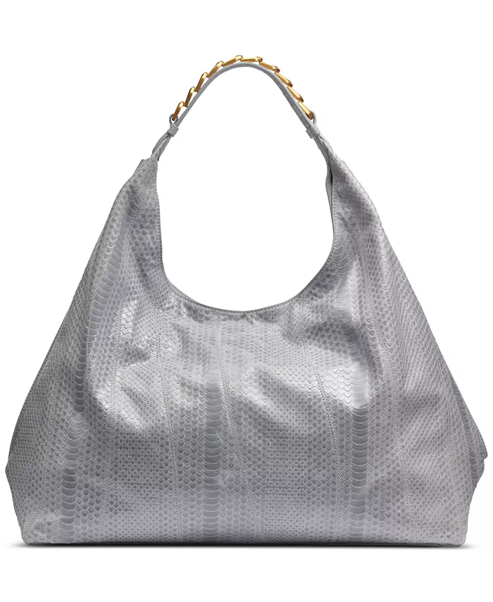 

Сумка-хобо Bellmore Extra Large Skipper Snake с ремешком-ободком Donna Karan New York, серый